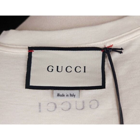 Gucci "He Wears Pink Shoes" Short Sleeve T-Shirt XS Mens Beige Sequin Tee NWT - Picture 8 of 16